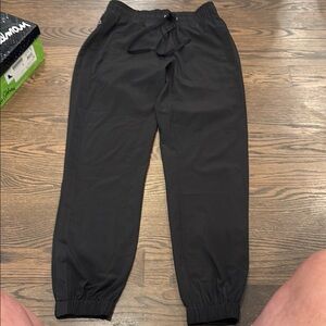 Black Jogger Sweatpants with Elastic Cuffs and Relaxed Fit